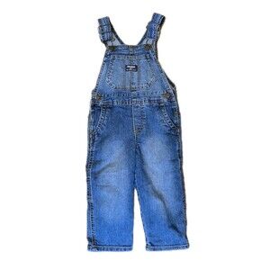 OshKosh B'Gosh Denim Overalls Toddler 2T Classic Adjustable Straps Pockets